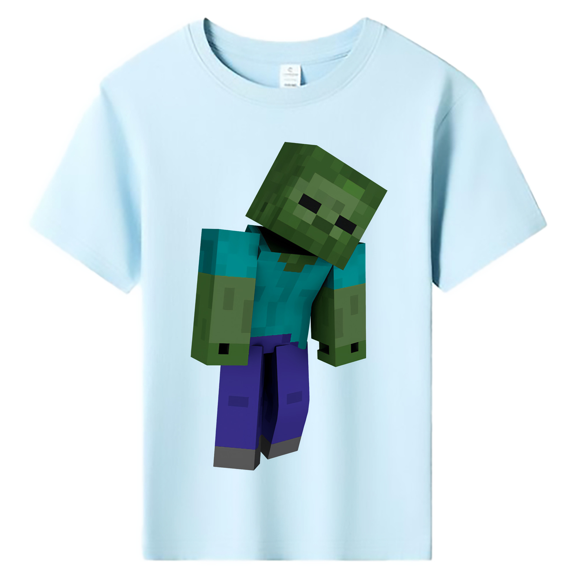 （画像用） マインクラフト ブロックの世界 Minecraft MC Block world 綿100％キッズTシャツ（フロントプリント）